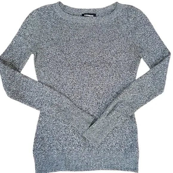 EXPRESS Black/Gray Slim Fit Crew Neck Sweater - Like New - Picture 1 of 10